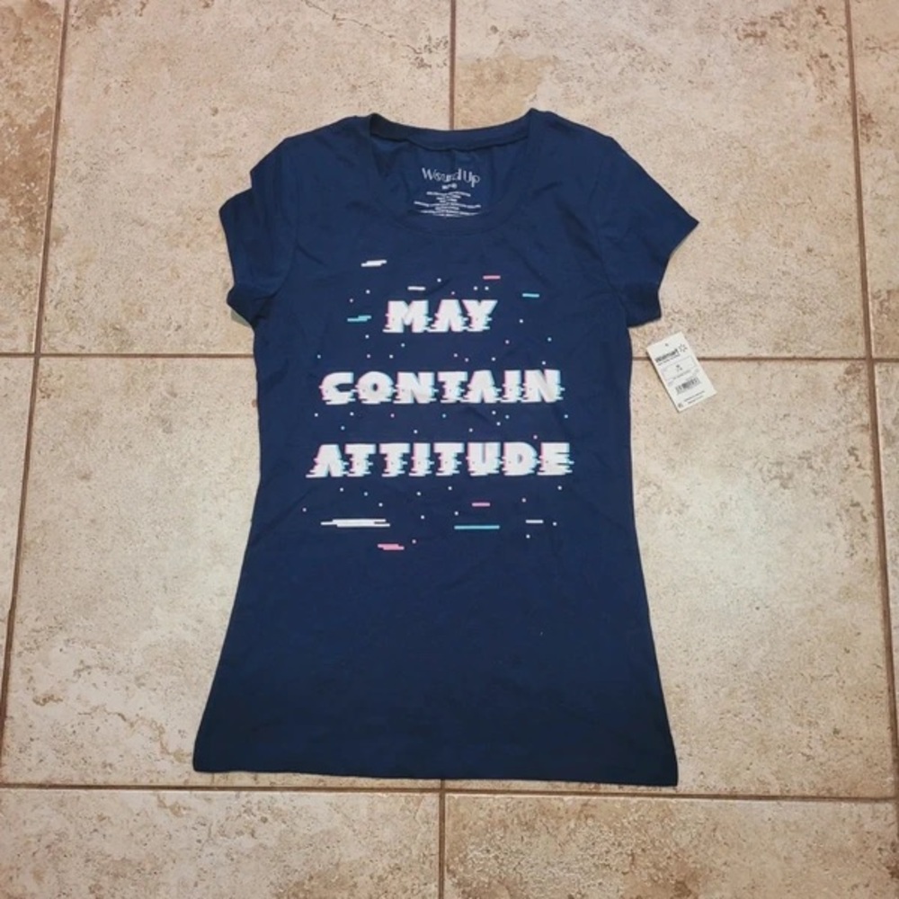 May Contain Attitude Navy Graphic Tee -